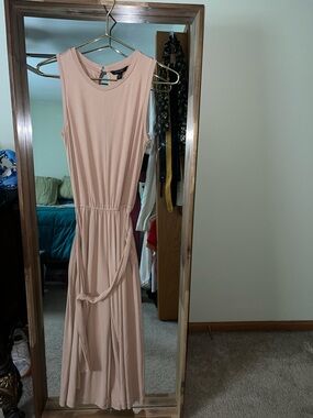 BANANA REPUBLIC SLEEVELESS WIDE LEG JUMPSUIT with WAIST TIE XXS PETITE TAN COLOR